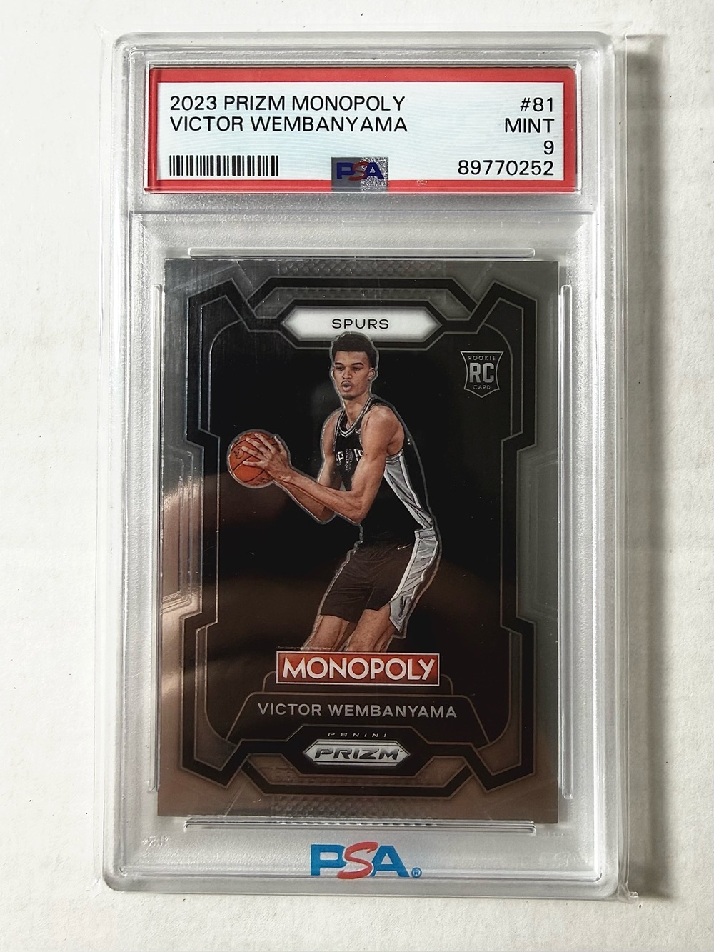 2023 Prizm Monopoly Victor Wembanyama Rookie Card - PSA 9